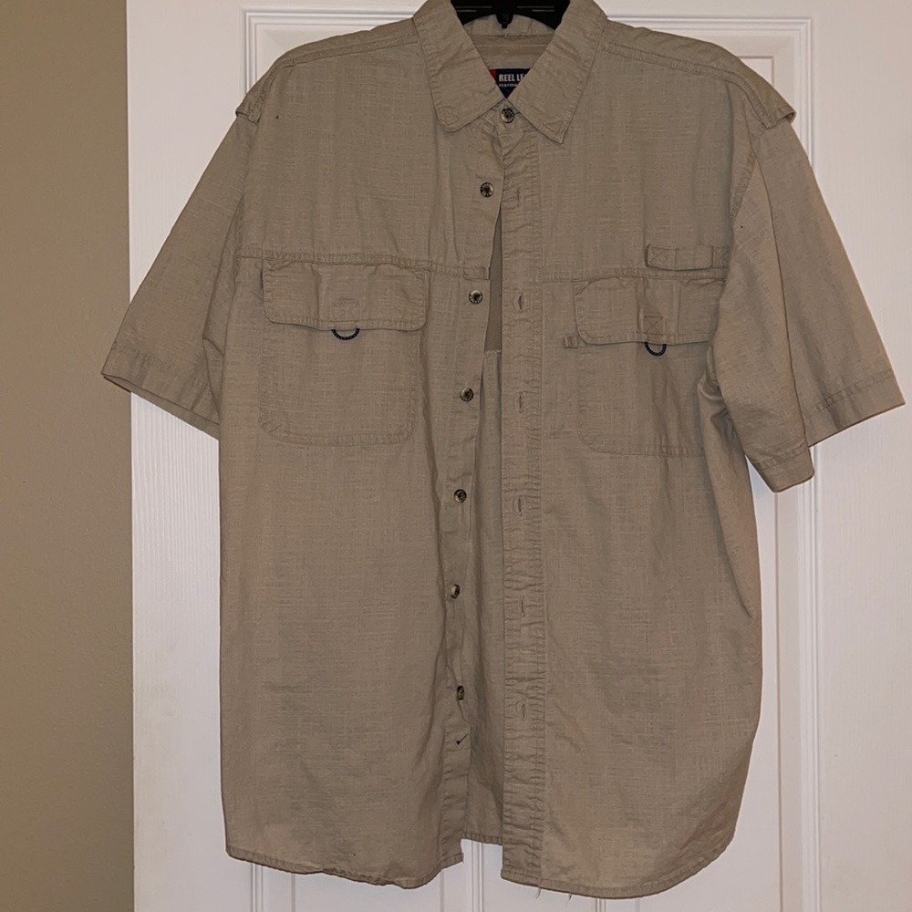 Reel Legends Shirt, EUC, Retail $42, Color: Tan (CL)